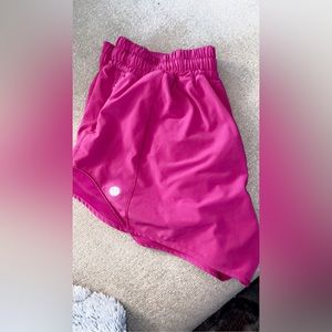 Pink Lululemon hotty hot shorts